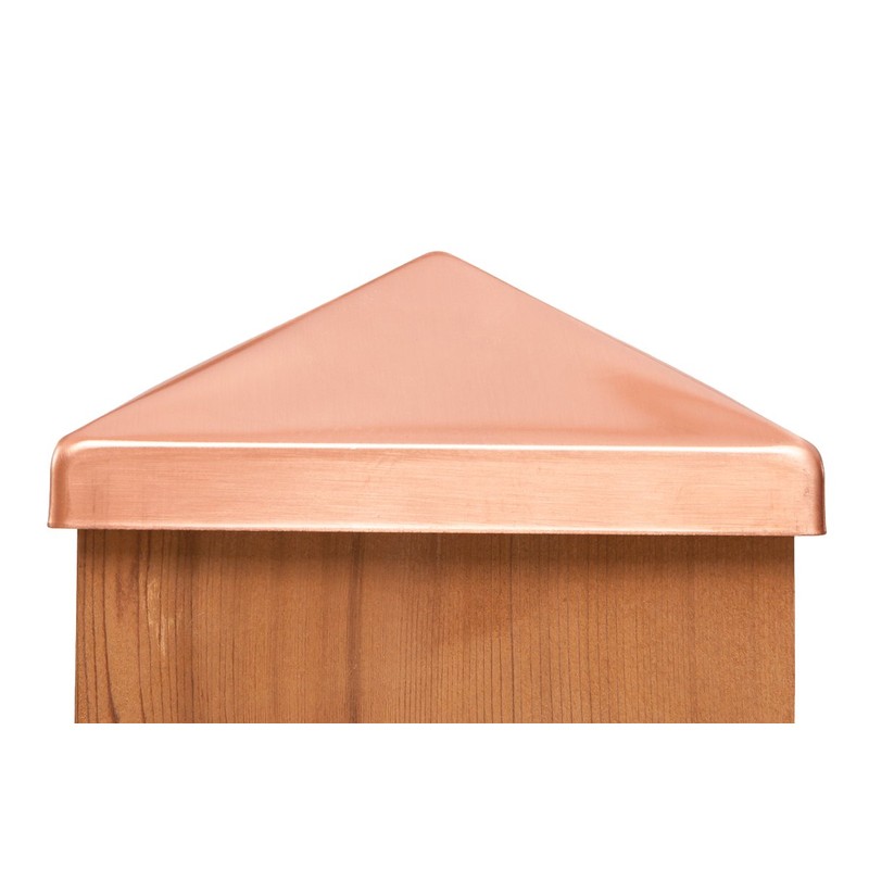 Solid Copper 6x6 Pyramid Cap - Designed to Fit Over
