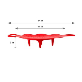 Silicone 11" Large Steamer Basket with Handle – Flexible Nonstick Steam Insert for Dumplings, Vegetables & Seafood – Non Slip Feet, Kitchen Gadget, Microwave & Dishwasher Safe – Made in Korea