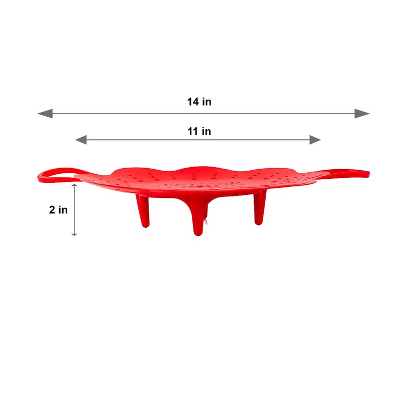 Silicone 11" Large Steamer Basket with Handle – Flexible Nonstick