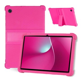 Case Cover for T-Mobile REVVL Tab 2 2025, KONXISA Tablet Case with Premium Silicone Material, Folding Stand Fuction, Shockproof and Full Protection Tablet Sleeve,Protective Covers, Rosered