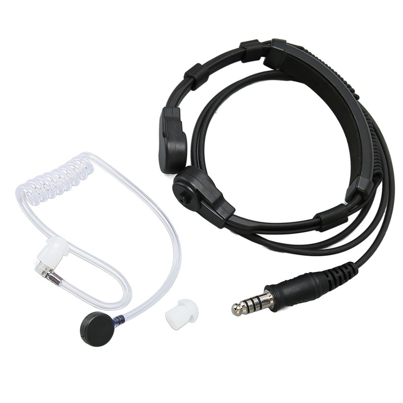 Throat Mic Earpiece 7.1mm Plug with Finger PTT Portable for