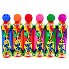 Bingo Dabbers Pack of 6 for Numbered Books, Cards, Flyers or Tickets - Screw Top Dabber Pens for Leak Proof Dot Markers - Bright 43ml Sponge Bingo Pens - Sponge Tip Dobber for Game Night & Nan Gifts