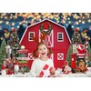 LYRYGS Christmas Photography Backdrop Christmas Red Barn Backdrop Winter Red