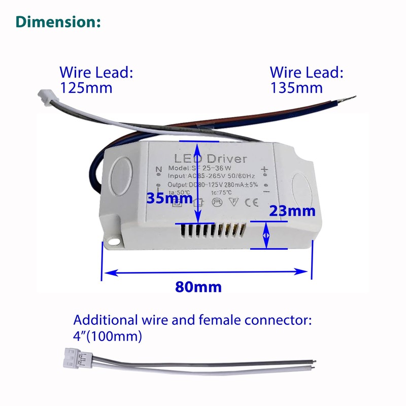 LED Driver 25-36W for Single Color Ceiling Strip Spot Light