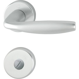 Hoppe Set New York Lever Handle with Rosette WC – Silver Anodised Aluminium – 3369891