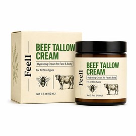 Feel 1 - Crema de carne seca para hombres, con miel cruda y cera de abejas, bálsamo natural para el cuidado de la piel para piel seca, crema ligera de hidratación diaria, 2 onzas