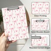 APIILVPQ Pink Clipboard，Bow Clipboards with Low Profile Clip for Office