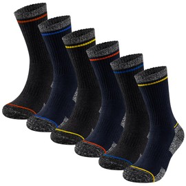 The Essentials Wardrobe Mens 6 Pack Work Socks - Black - Assorted - UK 12-15/EU 47-50