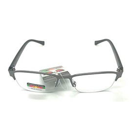 Multi 3 Power Focus Progressive Reading Glasses Half Metal Rim Rectangular Eyeglasses (Gunmetal, 1.75)