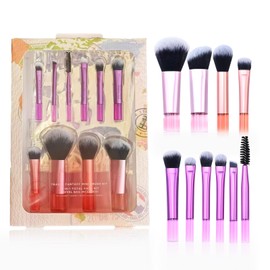 Make-Up Brush Set, Concealer Brush, Eyeshadow Brush Set, Powder Brush, 10 Mini Makeup Brushes, for Foundation, Blush, Bronzer, Eyeshadow and Powder, Synthetic Bristles, 10-Piece Set