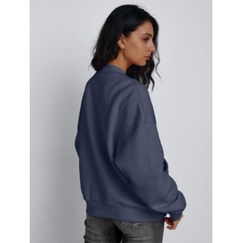 Trendy Queen Womens Zip Up Sweatshirts Jackets Oversized Fall Outfits Winter Clothes Hoodies with Pockets Y2k 2025 Fashion GreyBlue M