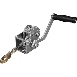 Hand Winch, 600 lbs Pulling Capacity, Boat Trailer Winch Heavy Duty Rope Crank with 23 FT Steel Cable, Manual Operated Hand Crank Winch for Trailer, Boat or ATV Towing