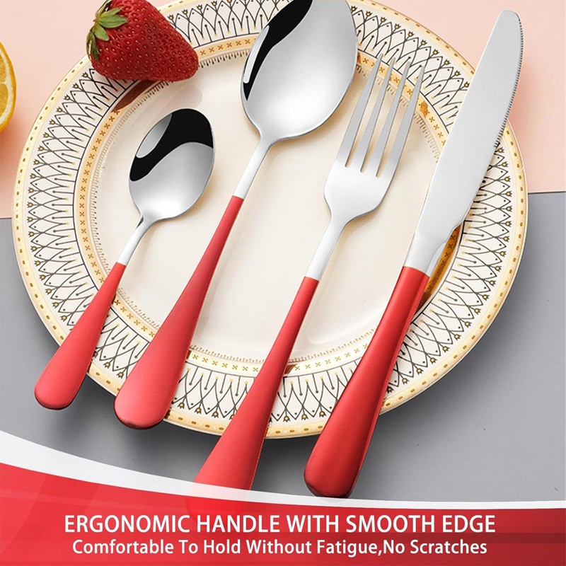 24-Piece Silverware Set with Organizer,Heavy Duty Stainless Steel Silverware for