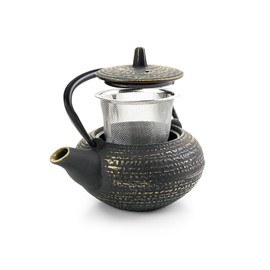 Ibili Olla de té de Hierro Fundido Osaka 0,40 litros, Color Negro y Dorado, Talla única