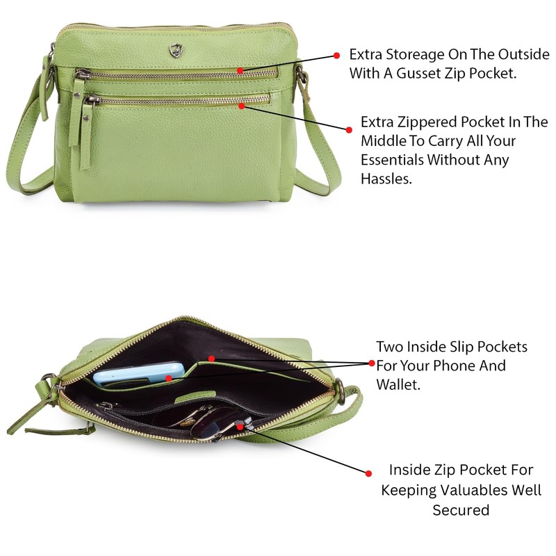 Cochoa Real Leather Soft Crossbody Bags for Women Small Purse