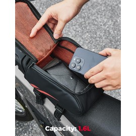 KEMIMOTO Motorcycle Front Frame Bag Waterproof Rack Bag Compatible with Surron,Super73,Talaria Electric Dirt Bike,Motocross,Dual Sport,Red 1.6L