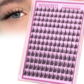 Winifred Manga Lash Clusters Wispy Eyelash Clusters 10-14mm C Curly Cluster Eyelash Extensions Invisible Band Natural Fairy Lashes Clusters Spiky Lash Extension Natural Look Individual Lashes