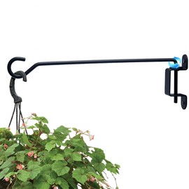 Meng Zhi AO16 Inch Black Swivel Plant Hangers Bracket Heavy Duty Iron Hanging Bracket Outdoor Plant Hanging Hook for Bird Feeder Pots Wind Chimes Etc