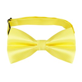 Alizeal Mens Solid Color Mini Squares Formal Banded Pre-tied Bow Ties, Pocket Square, Cufflinks Set Wedding Party Business-Yellow