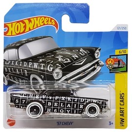 Hot Wheels - ´57 Chevy - HW Art Cars 6/10 - HTB75 - Short Card - Crossword Design - GM - Mattel 2024-1:64