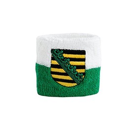 Flaggenfritze Sweatband with German Flag Design of Saxony, Set of 2 + Free Sticker