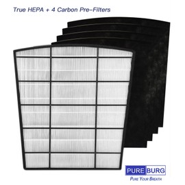 PUREBURG Replacement Filter Set Compatible with Hunter HP800 Air Purifier,H13 True HEPA + 4 x Activated Carbon Pre-Filter Air Clean Dust VOCs Odor