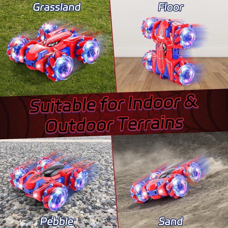 Spider Remote Control Car, 2.4Ghz Headlight Double Sided 360° Rotating