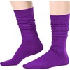 Zmart Purple Slouch Socks for Girl - Long Scrunchie Ankle