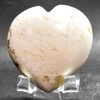 2.4" 110g Sooft Pink White Scolecite Sprays Carved Heart Polished