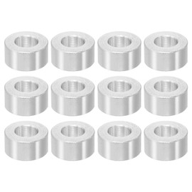 PATIKIL M8 Aluminum Spacers, 12 Pcs Metal Spacers Aluminum 8.2mm ID x 16mm OD x 8mm l Aluminum Spacer Screw Standoff Round for 5/16 or M8 Screw Bolts