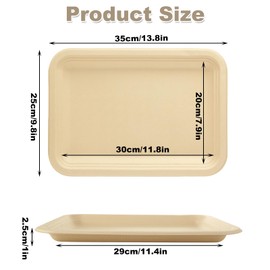 GBACHOOSE 80 Pack 14 Inch Food Trays Disposable, Crawfish Trays Large Paper Plates Heavy Duty for Crawfish, Lobster, Crab, BBQ and Seafood Boil Party Supplies