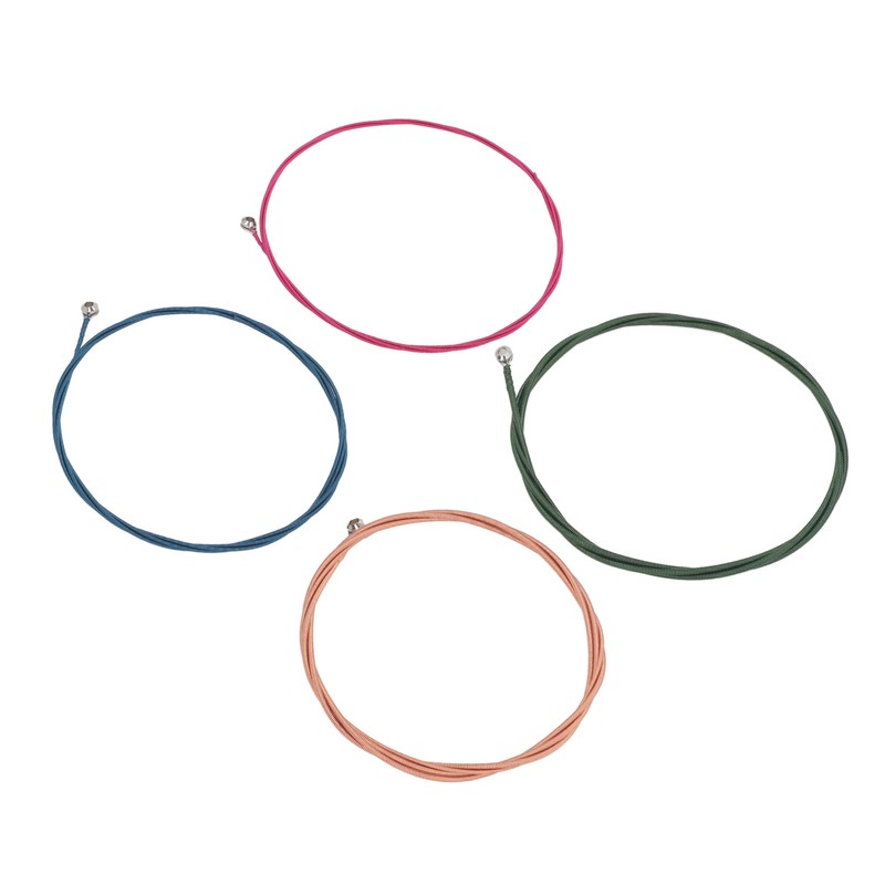 4Pcs Electric Bass String Set Clear Bright Sound Metal Colored