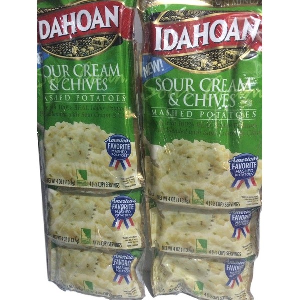 Idahoan Mashed Potatoes Sour Cream & Chives, 4 Oz (Pack of 6)