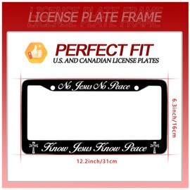 Jesus License Plate Frame No Jesus No Peace Know Jesus Know Peace Christianity Religion Stainless Steel for Car Decorative Parts for Standard Us Canada License Plate Holder Unisex