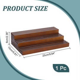 PH PandaHall Challenge Coin Display Case, Wooden Coin Display Holders, Shelves, Coin Holder, Wooden Shelf, Rectangular Collector's Coins Stand for Desk, 15 x 25 x 6 cm