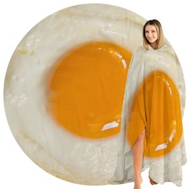 Egg Blanket with Fried Egg Design, Funny Food Throw for Adults & Kids, Novelty Unique Gifts for Boys, Girls 180CM