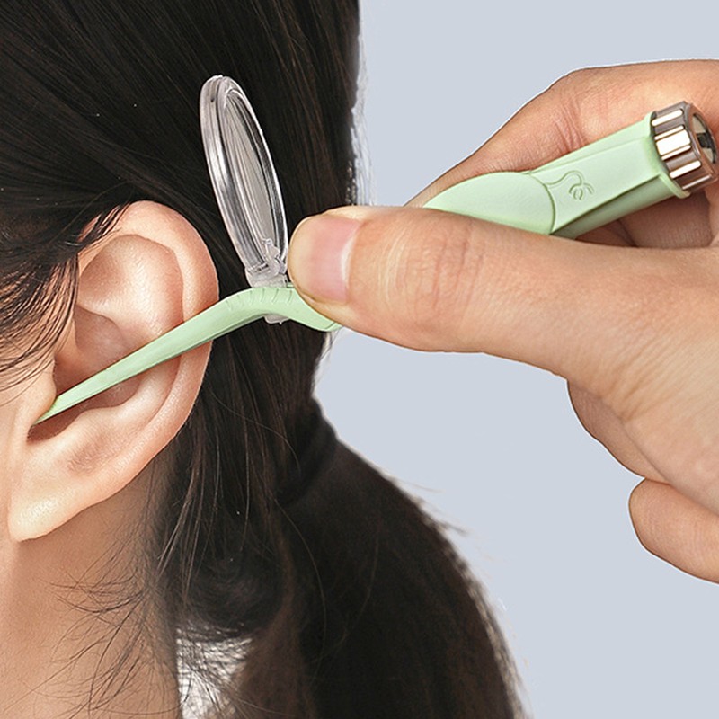 LED Lighted Earpick Set Ear Wax Removal Noseclip Forceps Bright