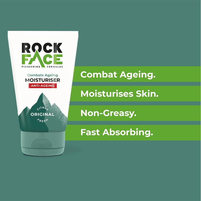 Rock Face Mens Anti Aging Moisturiser, Fast Absorbing, Combats Signs