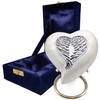 Heart Cremation WHITE Urn for Human Ashes Adult Funeral Decorative