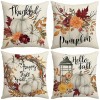 4pcs Fall Pillow Covers Throw Pillowcase Autumn Pumpkin Thanksgiving Decor