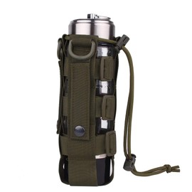 DONGKER Molle Bottle Holder, Tactical Military Water Bottle Bag, 0.5-2.5 L, Durable Bottle Holder, Bottle Carrier for Camping, Hiking, Cycling (Dark Green)