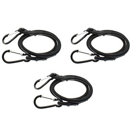 18 Inch Bungee Cord with Carabiner Hook 3 Pack Superior Latex Heavy Duty Elastic Rope for Hand Carts/Outdoor Camping/Tent/Beach Umbrella etc [FDXGYH]