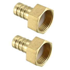sourcing map Brass Barb Hose Fitting Connector Adapter 16mm Barbed x 3/4 PT Female Pipe 2pcs