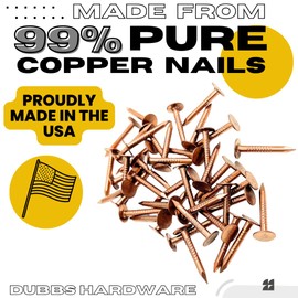 1 Inch Copper Nails Roofing Finish 100 Nails - Solid Pure Copper Slate Spikes Flashing Furniture Boat - Package Includes 100 pieces of The Highest Quality Nails by Dubbs Hardware