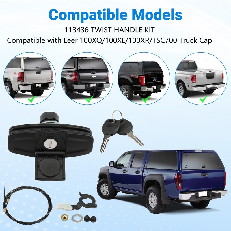 ZUDZUW 113436 Twist Handle Kit for Leer Truck Caps 100XQ,