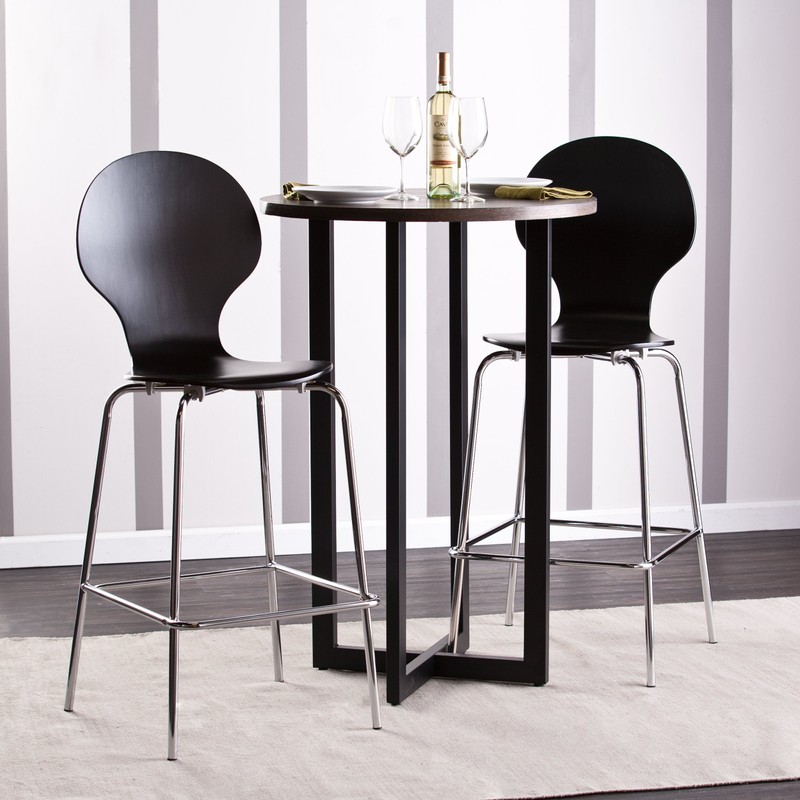 SEI Furniture Danby 42" Bar Bistro Table, Burnt Oak, Black