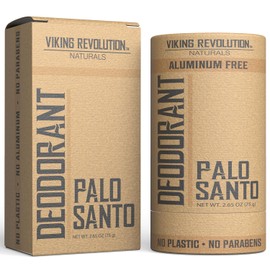 Viking Revolution Palo Santo Deodorant - Aluminum Free, Shea Butter + Tapioca Starch - Stain Free, Baking Soda Free - Natural Men's Deodorant (2.65oz)