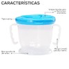 Vasos Taza Snacks Catcher para Bebe  Contenedor Cup Entrenador de Silicona Antiderrames Ideal para Almacenar su Comida  (Azul con Azul)...            