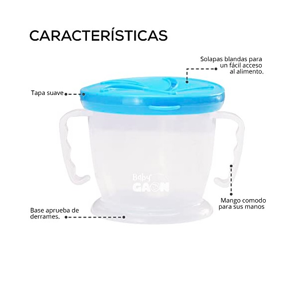 Vasos Taza Snacks Catcher para Bebe Contenedor Cup Entrenador de