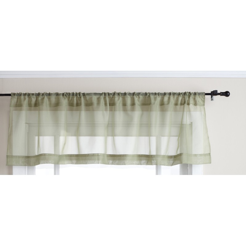 Stylemaster Elegance 60 by 14-Inch Sheer Voile Valance, Sage